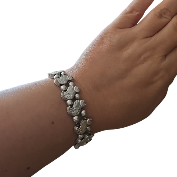 Cat Slide Charm Bracelet Silver Tone - Picture 5 of 5